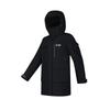 FILA Explore Series Solid Color Logo Print Mid-Length Hooded Long Sleeve Down Jacket Women outerwear Deep-Black A11W447916FBK