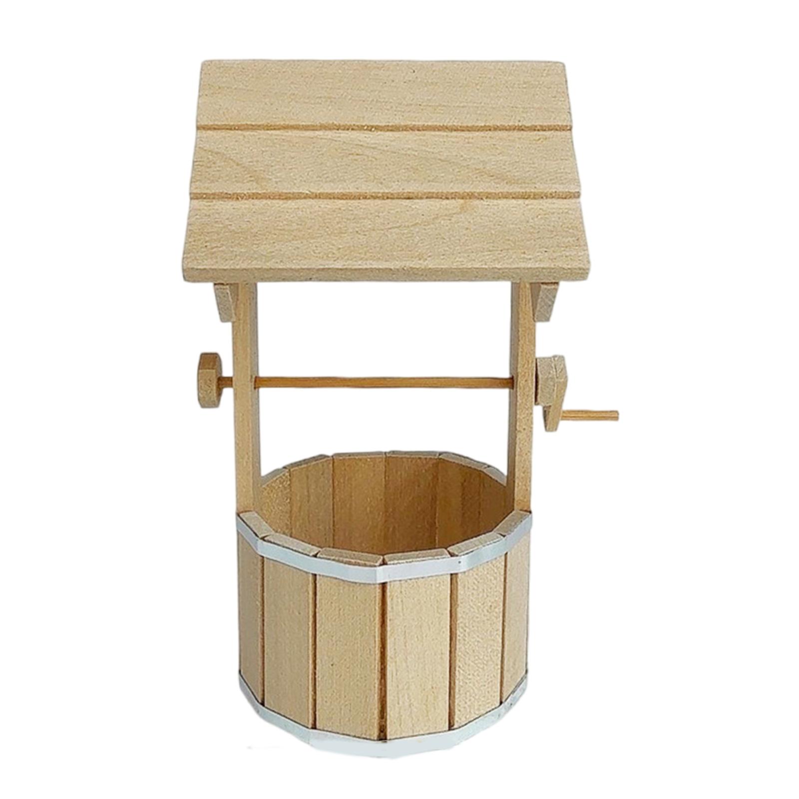 

Миниатюрная модель колодца в масштабе 1/12 с работающим водяным насосом для украшения ландшафта кукольного домика и творческого крафт-проекта