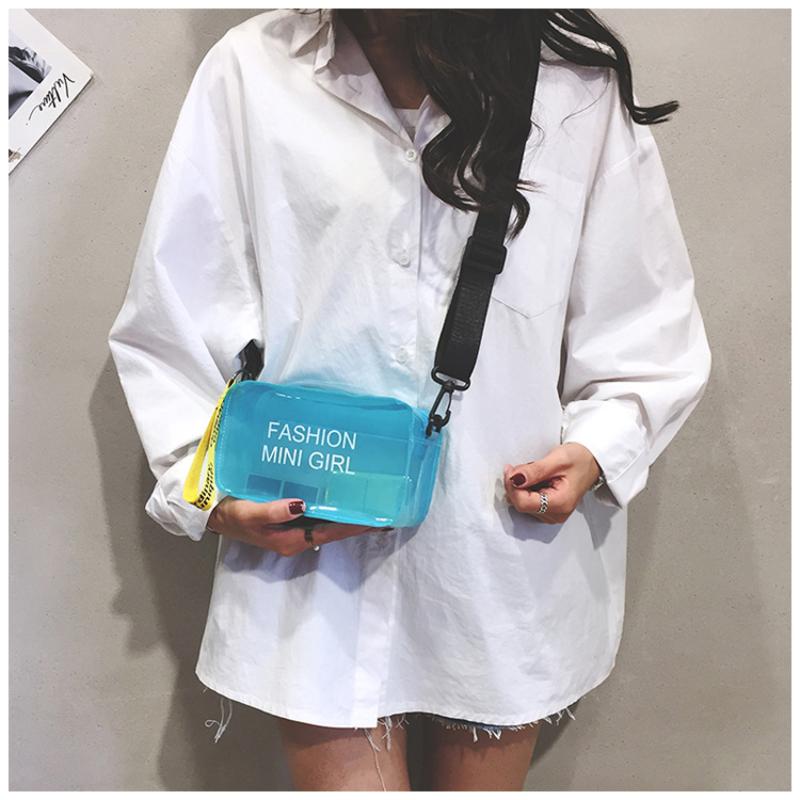Women Fashion Clear Sweet Purses Candy Color Messenger Bag Crossbody Bags Shoulder Bag Transparent Jelly Bag