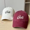 Korean-style Embroidered Letter Black Baseball Cap for Women, New Spring-summer Model, Large Head Circumference, Face-slimming, Soft-top Duckbill Cap