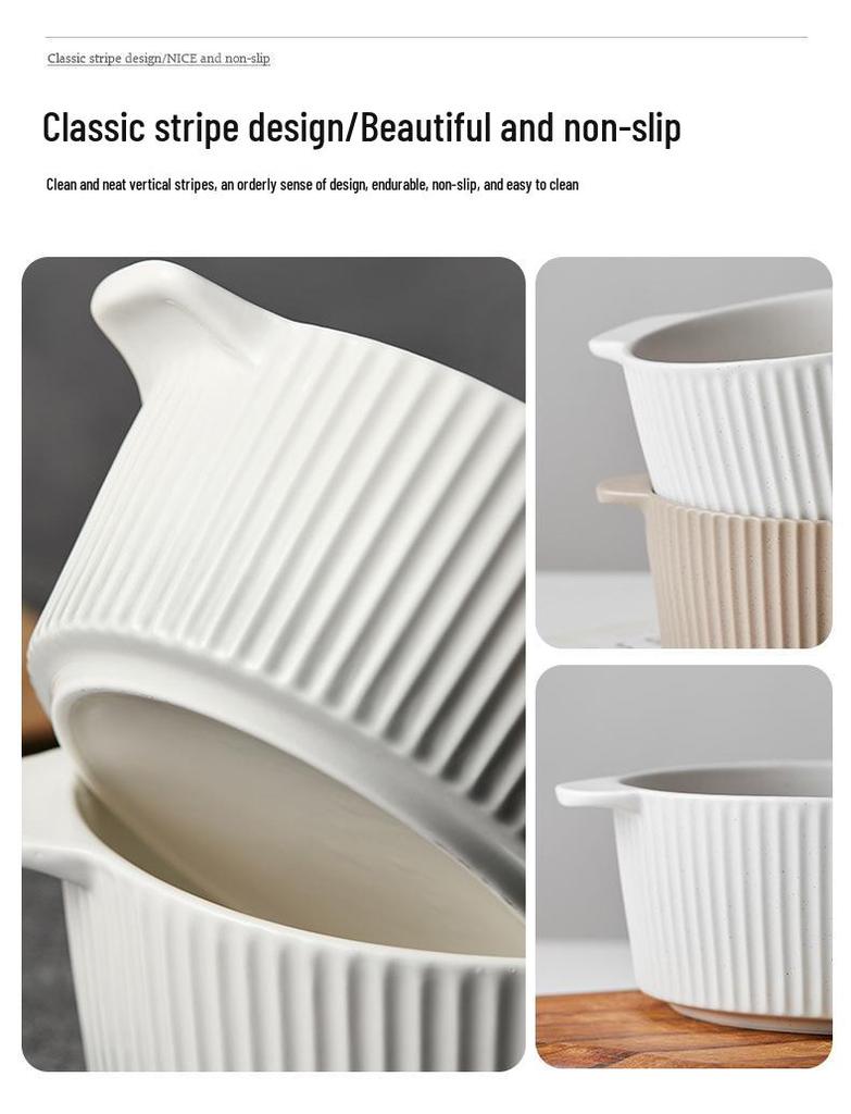 Nordic Double Handle Anti-Scald Noodle Bowl - Large Soup & Rice Bowl