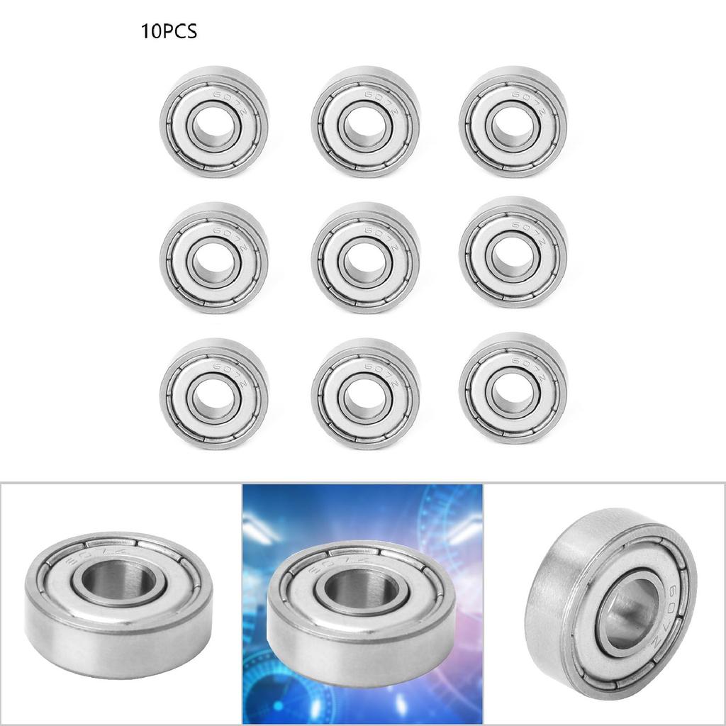 10 Stück Universell Doppelt Abgeschirmt Hochgeschwindigkeits Rillenkugellager Set (607 zz)