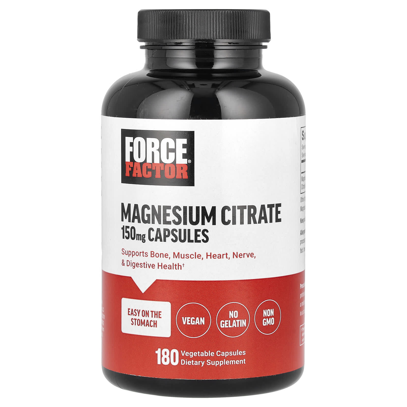 

Force Factor, цитрат магнію, 150 мг, 180 овочевих капсул