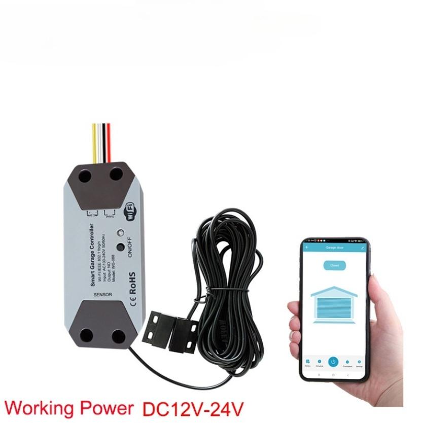 Automated Garage Door Controller for For TUYA and with 2.4GHz WiFi and Magnetic Sensor 12-24V Smart Home Integration