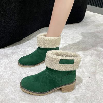 Autumn and Winter Footwear Plus Size Comfortable Round-headed Snow Boots with Thick Heels and Short Boots Women's Shoes