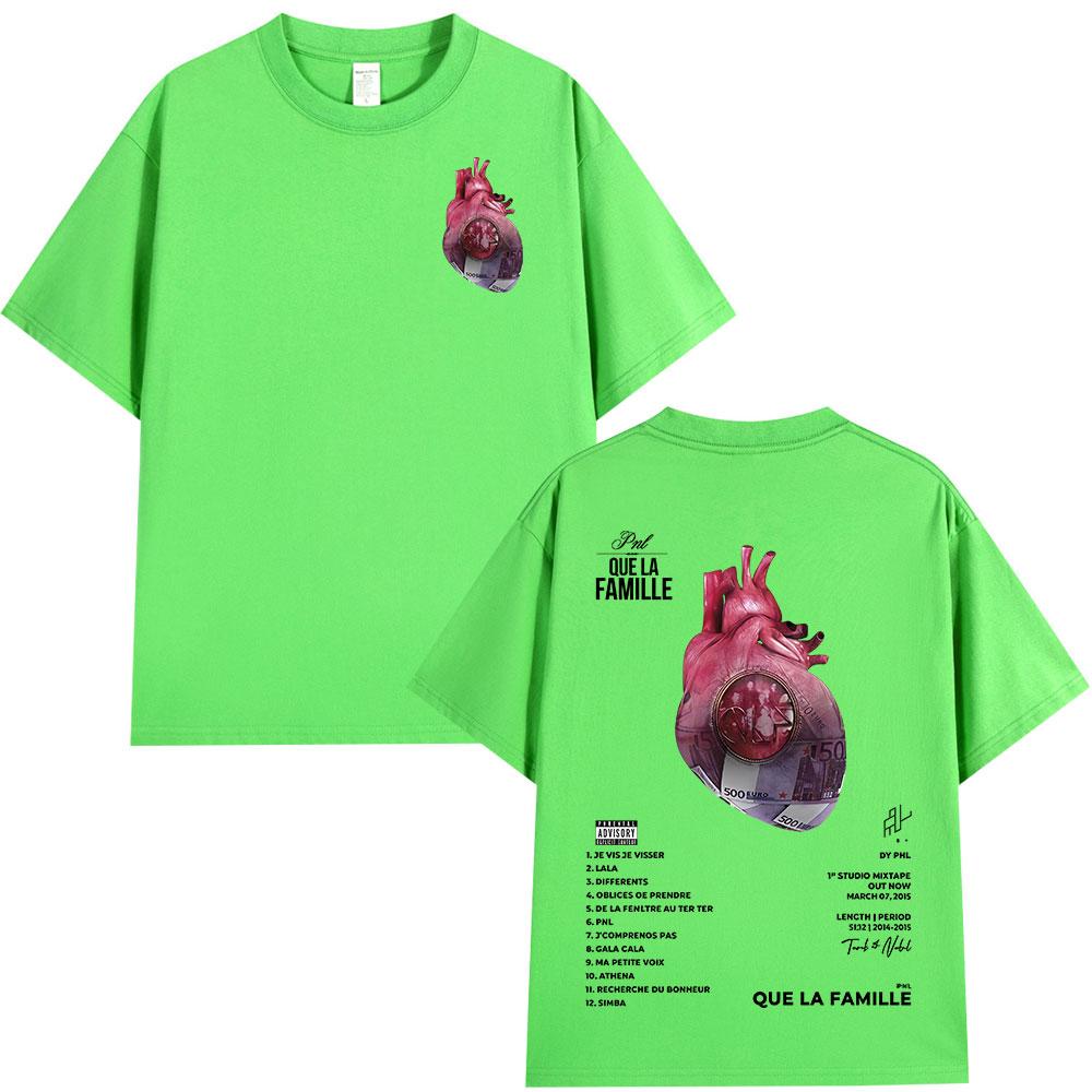 

French Rapper PNL Que La Famille Le Monde Chico Album T-shirt Men Women Hip Hop Fashion Cotton Short Sleeve T-shirts Streetwear XL