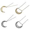 Stylish Lunar Cutout Necklace Stainless Steel Moon Charm Neck Chain Adjustable Length Clavicular Chain for Women Girls