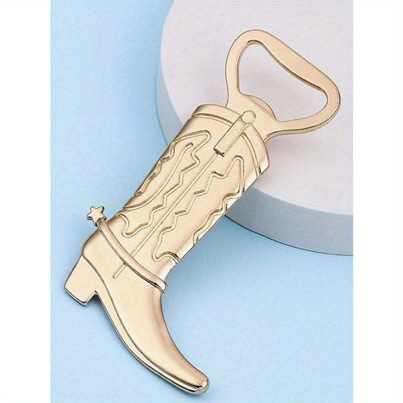 1ks Zlatý kovový otvírák na láhve ve tvaru boty Kreativní barový nástroj na svátky Svatby Oslavy Otvírák na plechovky od piva Láhev Domácí dekorace Vánoční dárek