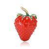 Fresh Cartoon Alloy Enamel Strawberry Brooch Simple Fashion Women'S Suit Coat Corsage Jewelry Pin