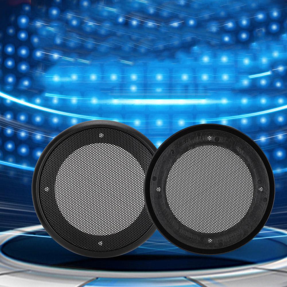 2PCS 4inch Metal Audio Speaker Covers Protective Decorative Circle Mesh Cover Black+Black