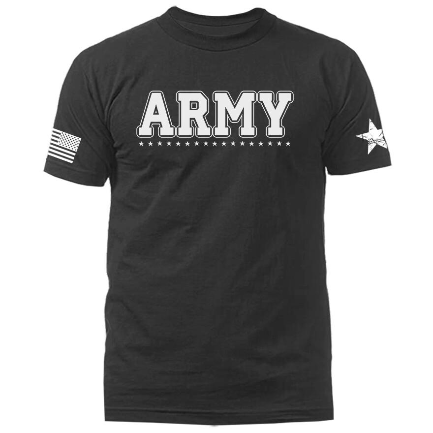 Army Military Patriotic US Flag Veteran Graphic Tshirt Unisex T-Shirt L