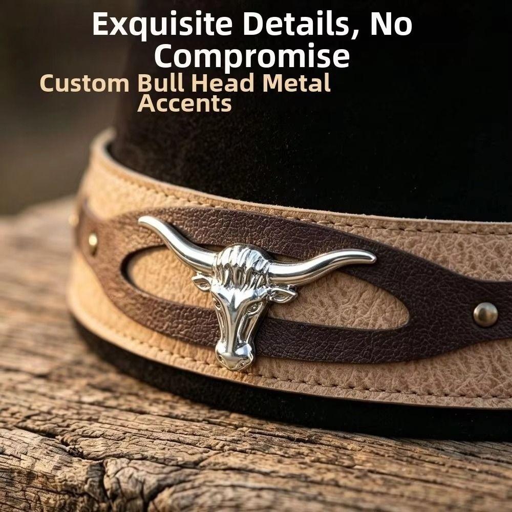 Bull Skull Fedora Hat Dress Up Jazz Top Hat Classic Western Cowboy Hat Disco Party