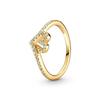 2025 Gold Plated Ring Zircon Sparkling Princess Wishbone Heart Women  Fine Jewelry