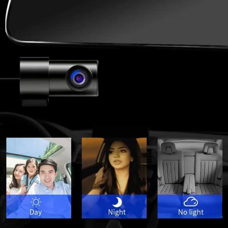 10 Inch Streaming Media Driving Recorder, Rearview Mirror, Three Lens WiFi High-definition with Reverse Rearview Touch Screen