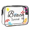 Trendy Large Capacity Makeup Bag Visible Beach Theme Storage Bag Lightweight Portable Travel Organizer for Women