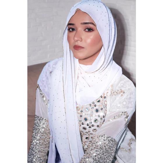 New Fashion Rhinestone Chain Hijab Long Chiffon Soft Scarves Shiny Stone Wraps Elegant Echarpe Foulard Muslim Women Scarf