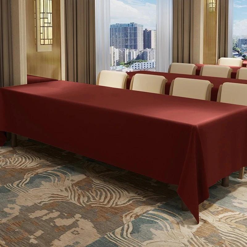 Solid Color Conference Staff  Tablecloth Rectangular High-grade Exhibition Activity Table Cloth Banquet Exhibition Table Skirt