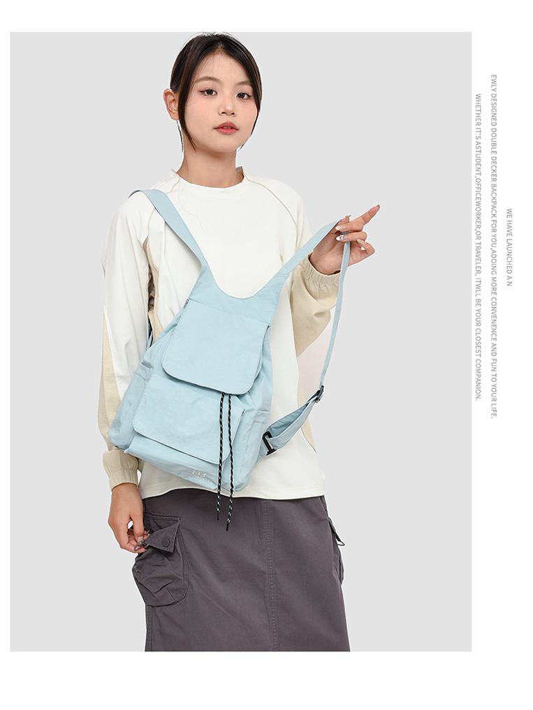 Korean-Style Large Capacity Drawstring Backpack for Outdoor Sports & Casual Use