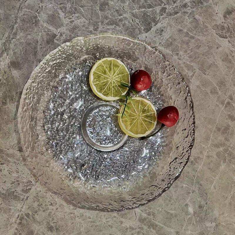 ZISIZ Large Transparent Glass Fruit Plate