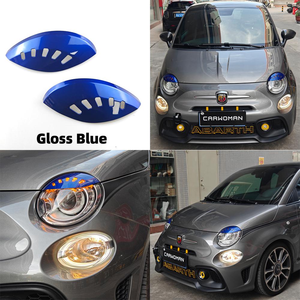 

High Quality ABS Plastic Glossy And Matt Black Color New Angry Eyelid For Fiat 500 Abarth 696 595 With Washer Cover