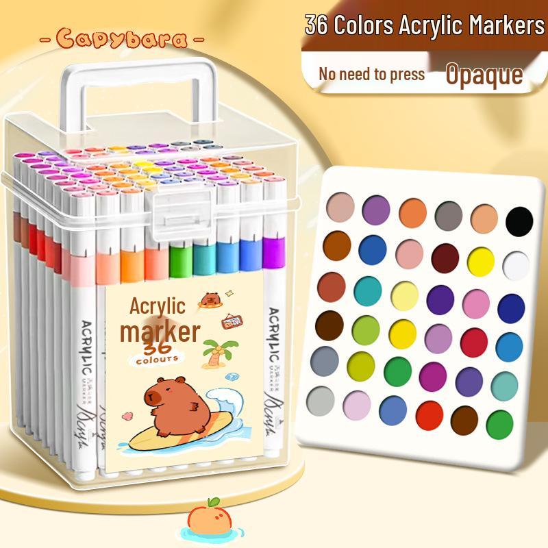 Washable Opaque Acrylic Marker Pens for Kids - Layerable Art Pens with Special Caps