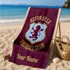 Personalizowany ręcznik plażowy z mikrofibry Aston Villa Football Club, Szybkoschnący, Idealny na letnie podróże, Niezbędny na plażę, Pływanie