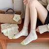 Female Spring and Summer Thin Small Fresh and Comfortable Smiling Face Lace Breathable Hollow Boneless Socks