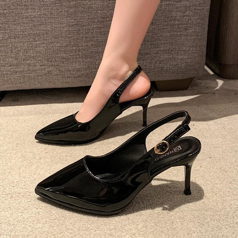 Nude Pure Desire Style High Heels Women's Thin Heels Spring and Summer New Sexy Temperament Pointed Large Size Single Shoes Women