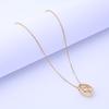 Cross-border set high-quality water drop titanium steel necklace does not fade and is plated with 18K gold