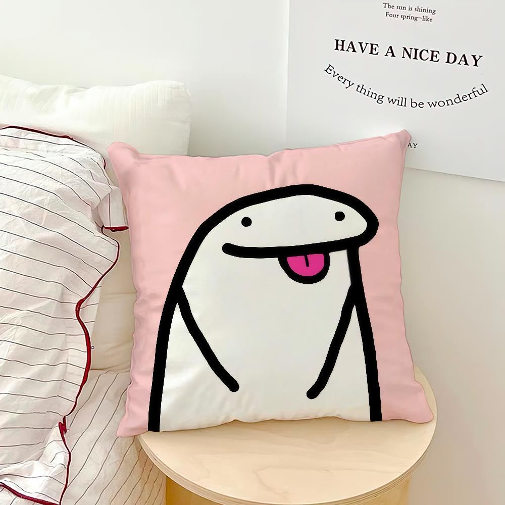 cute funny cartoon f-Flork of Cows meme cushion cover soft Pillow Case for Sofa Living Room Home office Decor Protective Covers