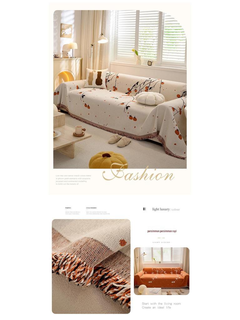 Chenille All-Season Cat Scratch-Resistant Festive Sofa Throw Blanket