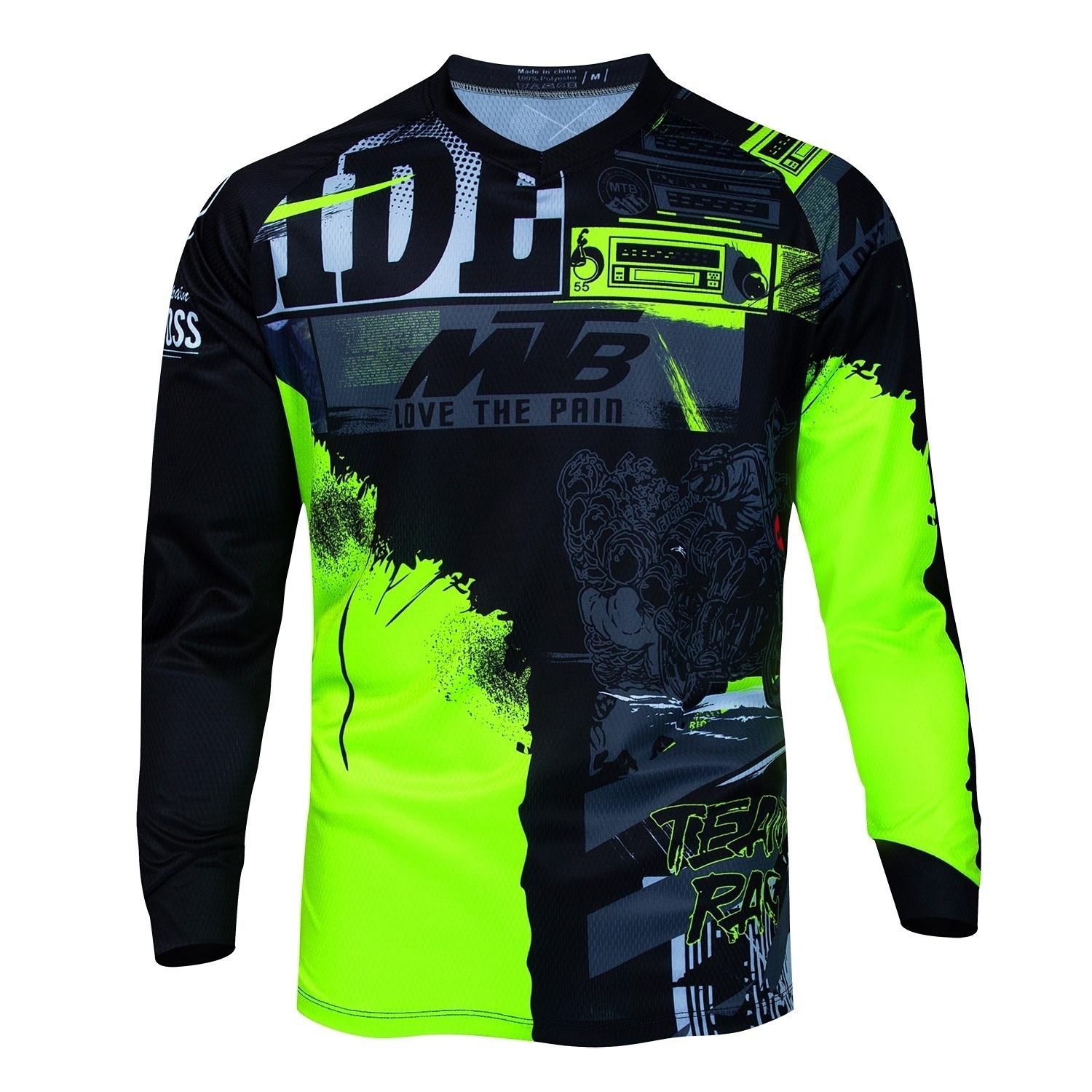 MTB Sports Long-sleeve Top Trendy Graffiti Style Breathable Fabric Professional Cycling Gear for Outdoor Riding Enthusiasts 6XL