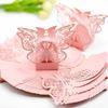 50Pcs/Set Hollow Butterfly Gift Paper Boxes Creative Laser Cutting Wedding candy box Dragee Box Cookie Carton Wrapping Package
