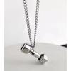 Whole Body Titanium Steel Fitness Dumbbell Necklace Men's Fashion Does Not Fade Hip Hop High Sense Men's Pendant