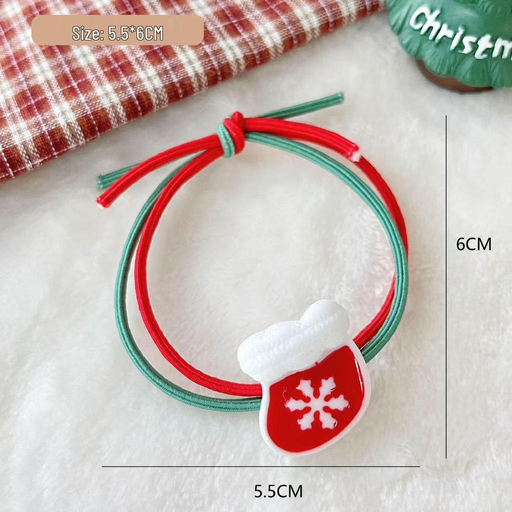 Festive Reindeer & Santa Hair Tie: Christmas Ponytail Rubber Band
