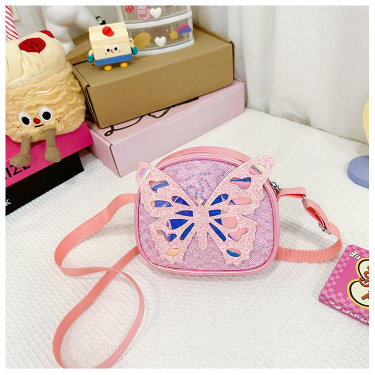 Sparkling Decoration Bow Solid Color Children Shoulder Bag For Use Daily