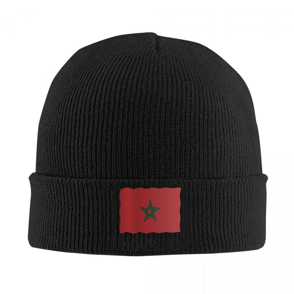 Gorro de Punto Cálido con Bandera de Marruecos Gorro de Punto para Invierno Gorros Calavera Gorros Hip Hop para Unisex