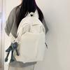 Schoolbag New Casual Backpack Large Capacity Simple Trendy Cool Computer Backpack Medium College Student Solid Color Schoolbag Lightweight