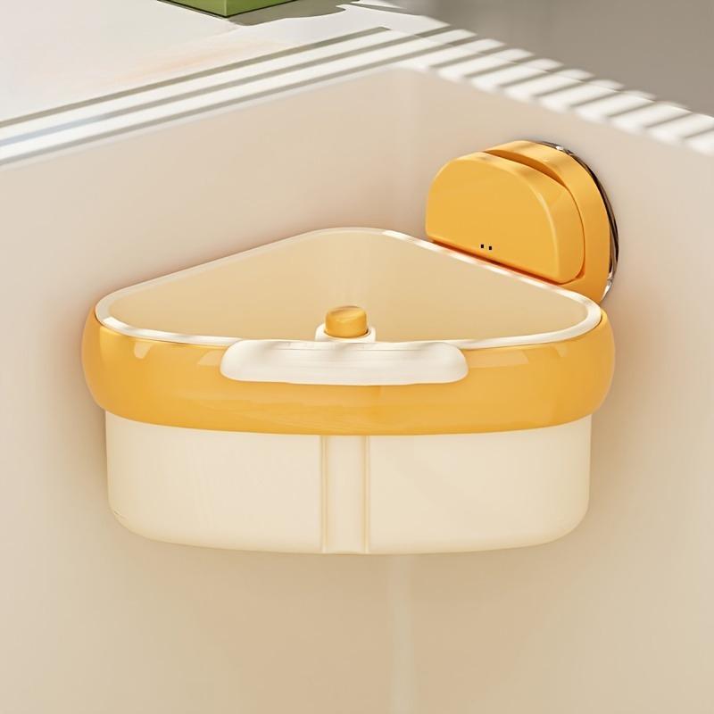 

1pc Triangular Sink Drain Basket with Strong Suction Cup Base - Space-Saving Kitchen Sink, Dishwasher Drain Basket