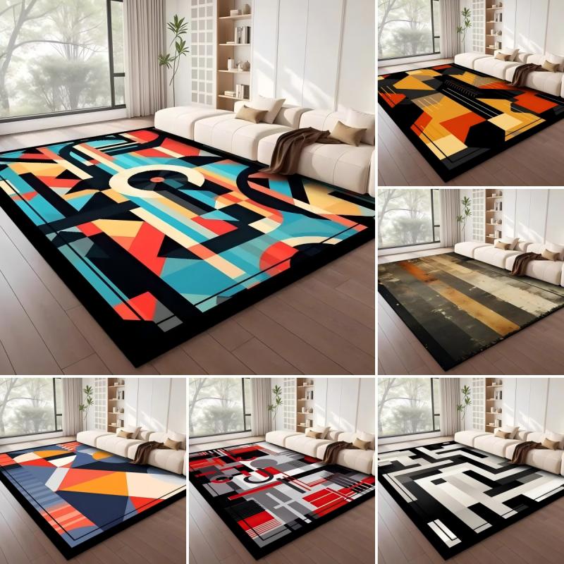 Nordic Style Geometric Carpet Washable Comfort Soft Mats Non-slip Mat for Living Room Decor Rug Entrance Floor Area Doormat