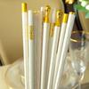 5 Pairs White Gold Chopsticks Set Healthy Korean Sushi Sticks Chopsticks Reusable Non-slip Chopsticks For Party Hotel Restaurant