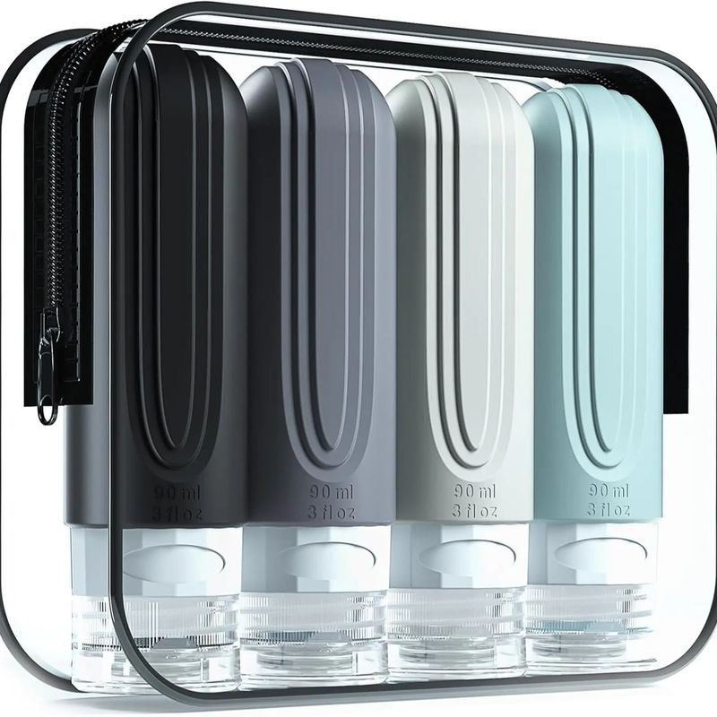 

Travel Bottles For Toiletries, Tsa Approved 3oz Travel Size Containers BPA Free Leak Proof Refillable Liquid Silicone Squeezable Other чорний