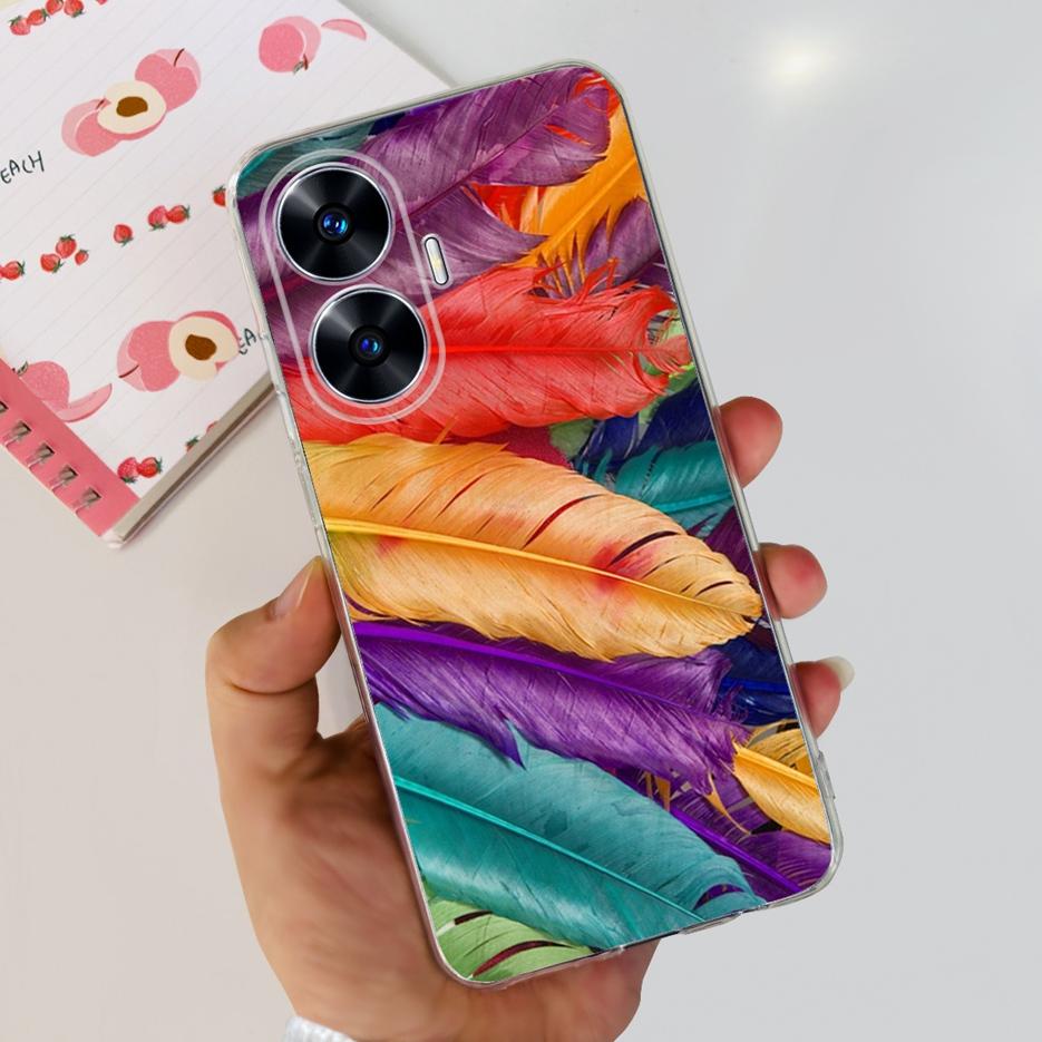 For Realme C55 4G Case RMX3710 Colorful Painted Cover Soft Slim Fundas Phone Case For Realme C55 C55 RealmeC55 Back Cover Bumper