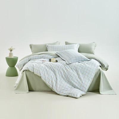 Muji Yarn-dyed Double Gauze Four-Piece Bedding Set