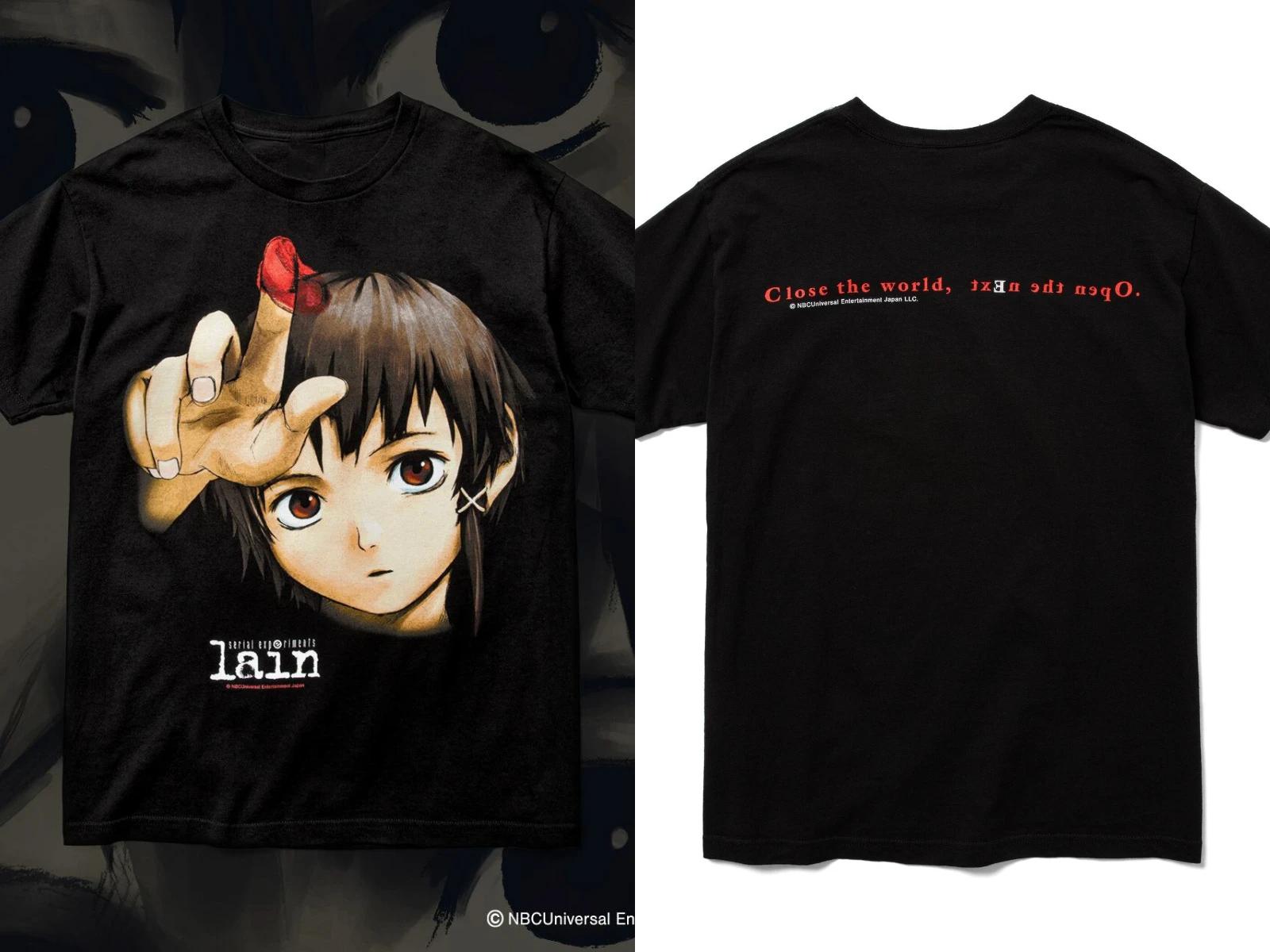 

Classic Anime Serial Experiments Lain Print T-shirts Summer Men Oversized Y2k Casual Cotton T-shirts Street Hip Hop Male Clothes S