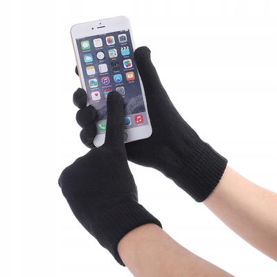 Guantes Acrílicos Tacto Cálido 20cm Negro R01