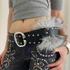 Edgy Faux And With Hardware Multi Hole Adjustable Waistband For Men Women Casual Outfits