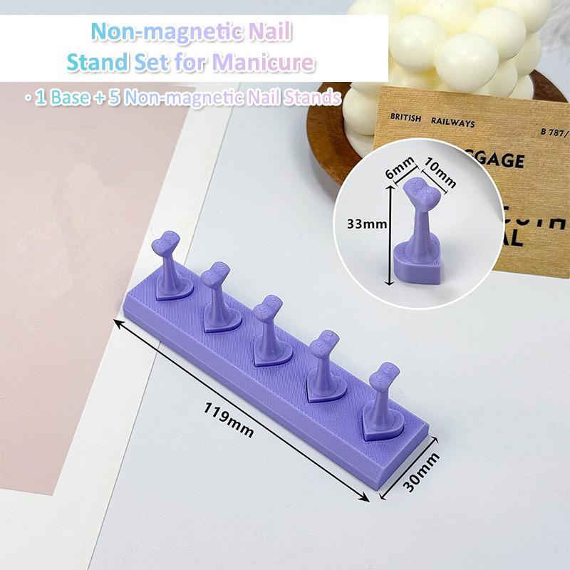 1 Set Nail Holder Non-Magnetic False Nail Tip Practice Stand Press On Nail For Nail Training Plastic Base Holder Nail Display