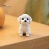 Leichte Haustierstatue 3D-gedruckte sitzende Hundefigur, Mini Weiß für Schreibtisch Auto Mittelkonsole Dekoration Dekoration, Moderner Tierform-Schmuck Zuhause