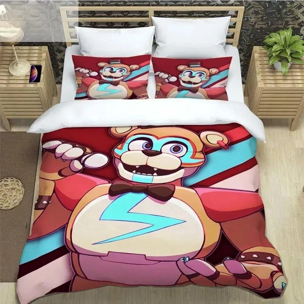 F-Pět nocí u Freddyho FNAF Povlečení Sada King Twin Double Chlapecké povlečení Mikrovlákno nebo Polyester Přikrývka